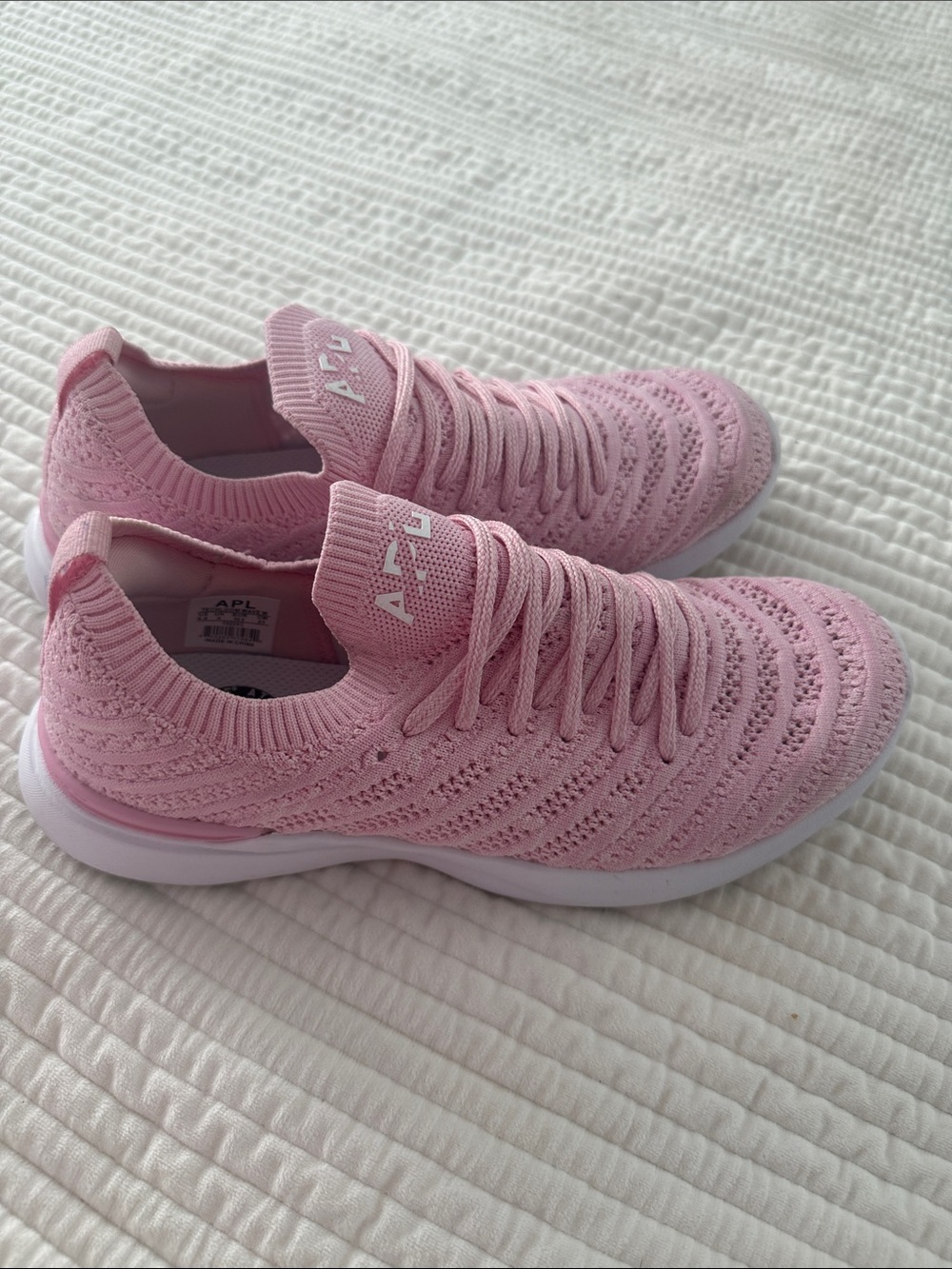 APL Pink TechLoom Knit Slip-On Athletic Sneakers